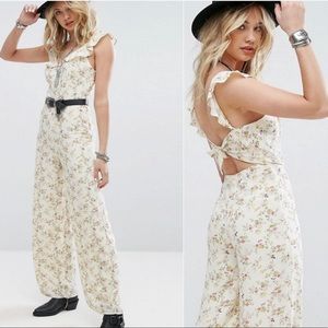 Denim & Supply Ralph Lauren Cream Floral Jumpsuit